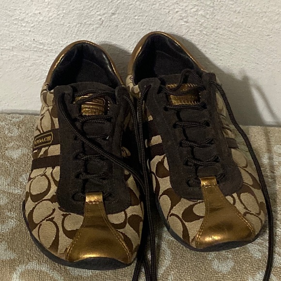 Coach Katelyn Gold/tan/dark brown shoes 9.5 M+🕶Quay Gradient Glow-up w case - Picture 6 of 17